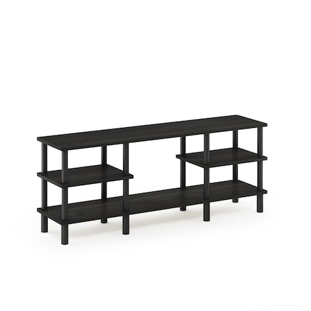Furinno 18073EX-BK Turn-N-Tube 3-Tier Multipurpose Wide Shelf, Espresso & Black - 47.24 x 18.54 x 11.61 in. 18073EX/BK